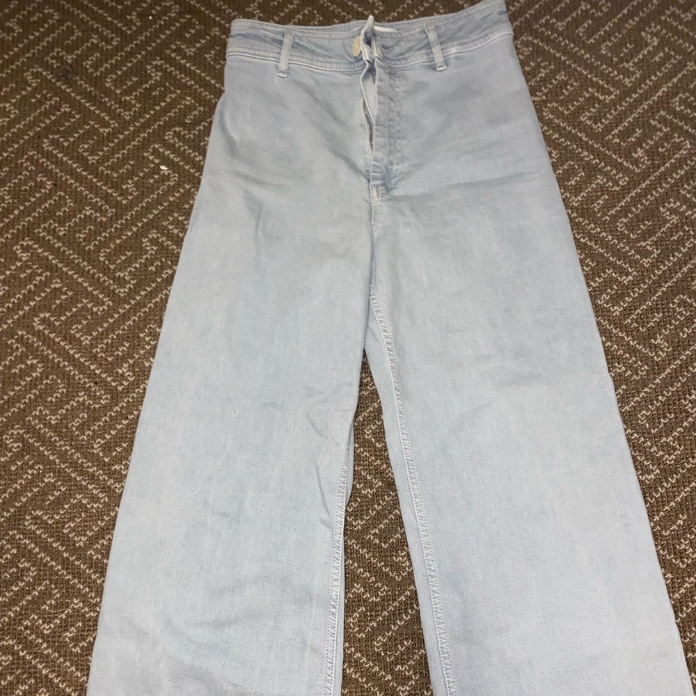 ZARA marine straight leg jeans light blue gray